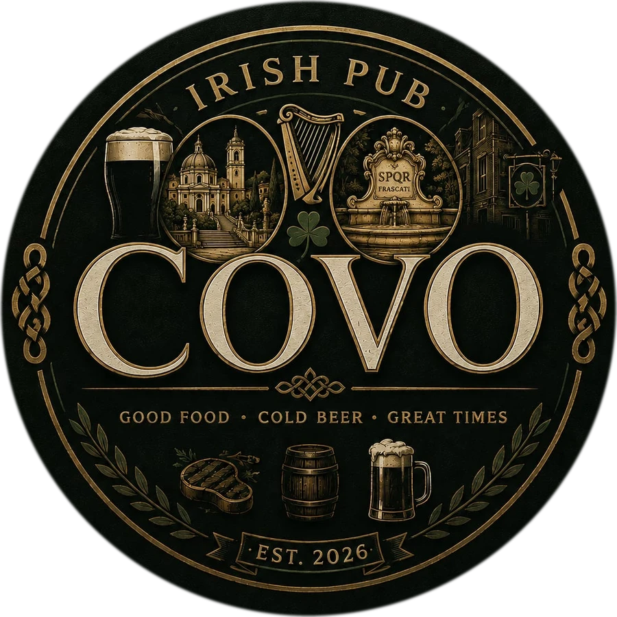 Covo Irish Pub — good food, cold beer, great times. Est. 2026